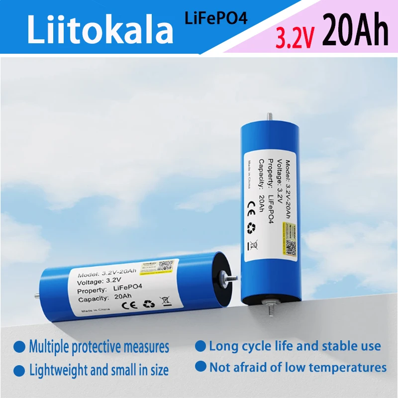 LiitoKala 3.2V 20Ah LiFePO4 battery suitable for 3C discharge in yachts, RVs, golf carts