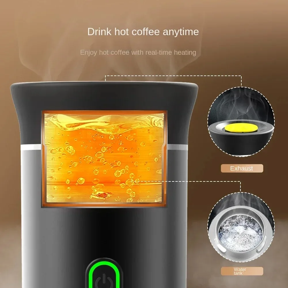 1pc Portable Wireless Electric Espresso Coffee Machine For Travel Car Home Camping Coffee Maker 3n1 Capsule Powder Coffee Maker
