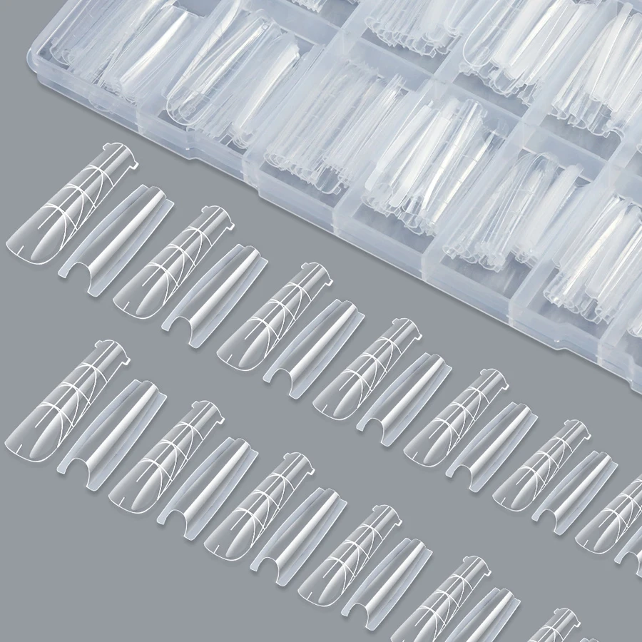 256-teiliges Dual-Nagelformen-Set, Sandwich-, Sarg- und Mandelformen, 16 Größen, wiederverwendbare Ober- und Unterformen für Gel-Nagelverlängerungen – Detail 6
