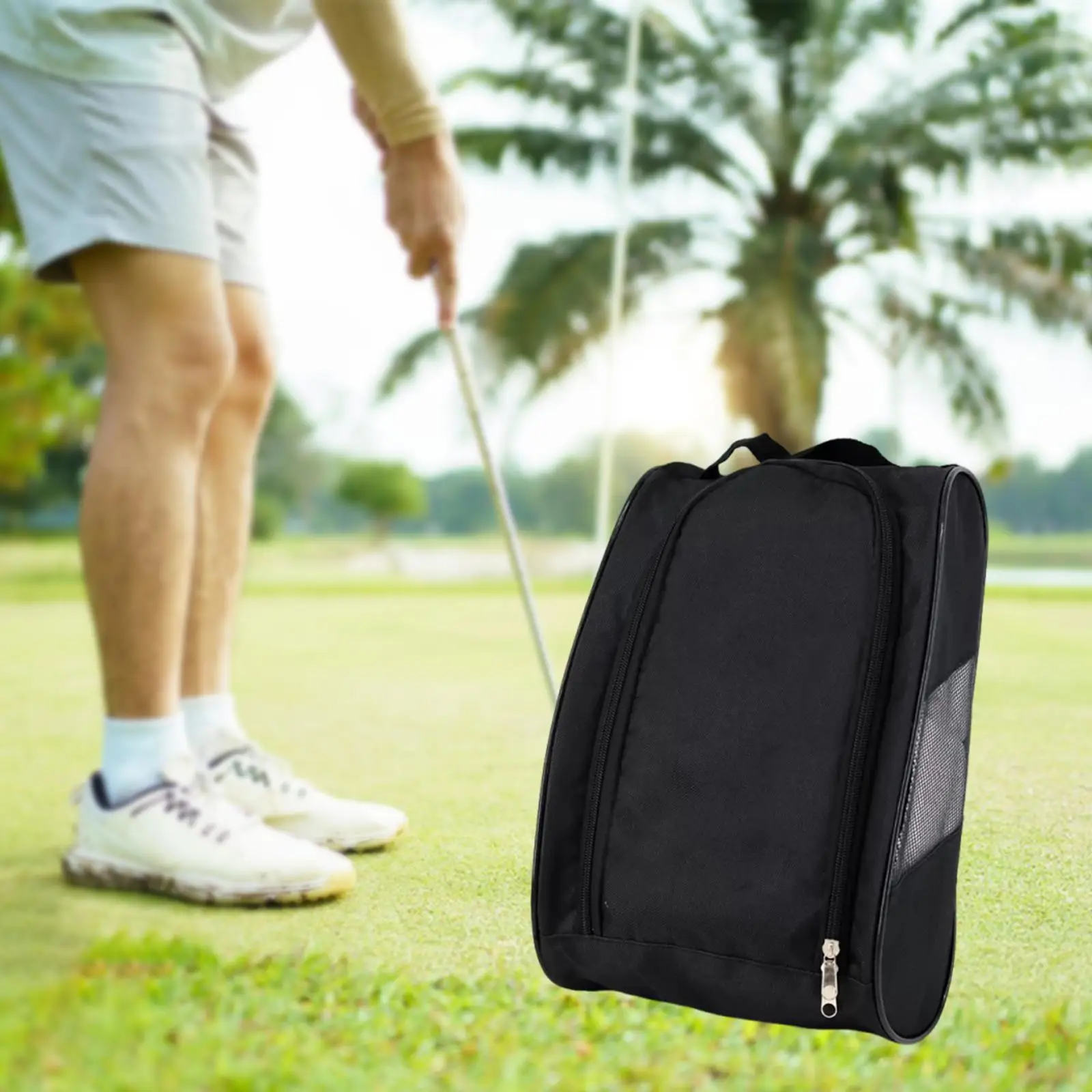 

Golf Shoe Carry Bag Zippered Shoe Carrier Bag Storing Golf Accessories