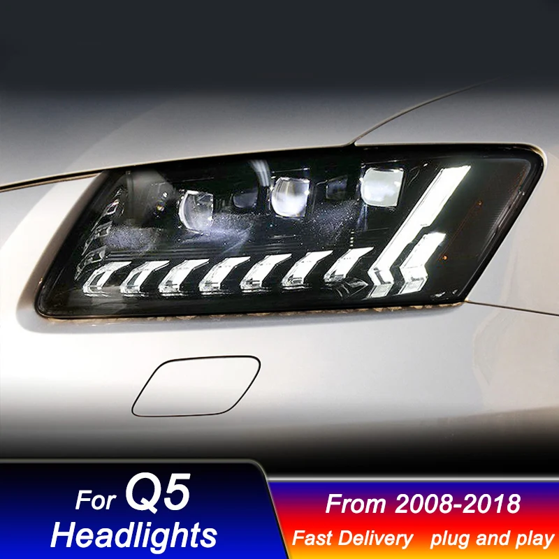 

Car styling Headlights for Audi Q5 2008-2018 to new style full LED DRL Dynamic Signal Head Lamp Bi Xenon Beam Headlamp Accembly