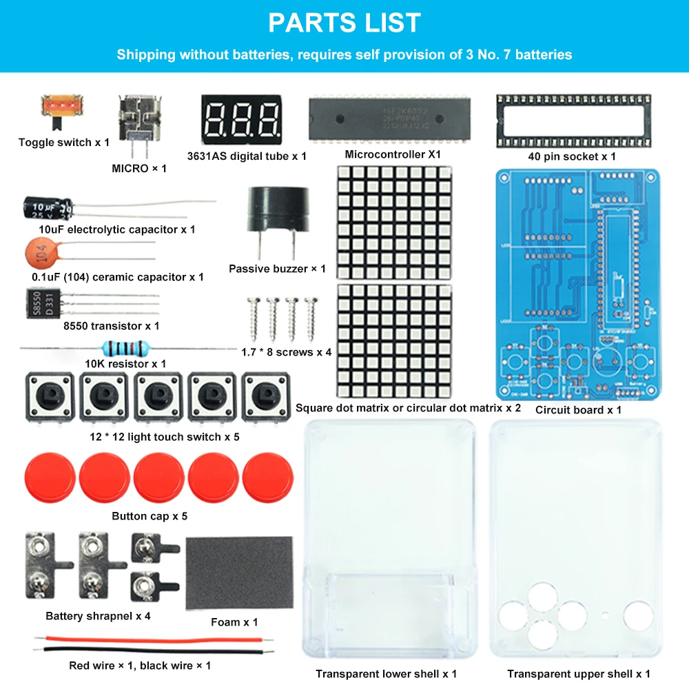 Zestaw do produkcji konsoli do gier Pixel DIY 51, jednoukładowy zestaw do gier dla dzieci, klasyczna gra lutownicza, elektroniczny zestaw do gier