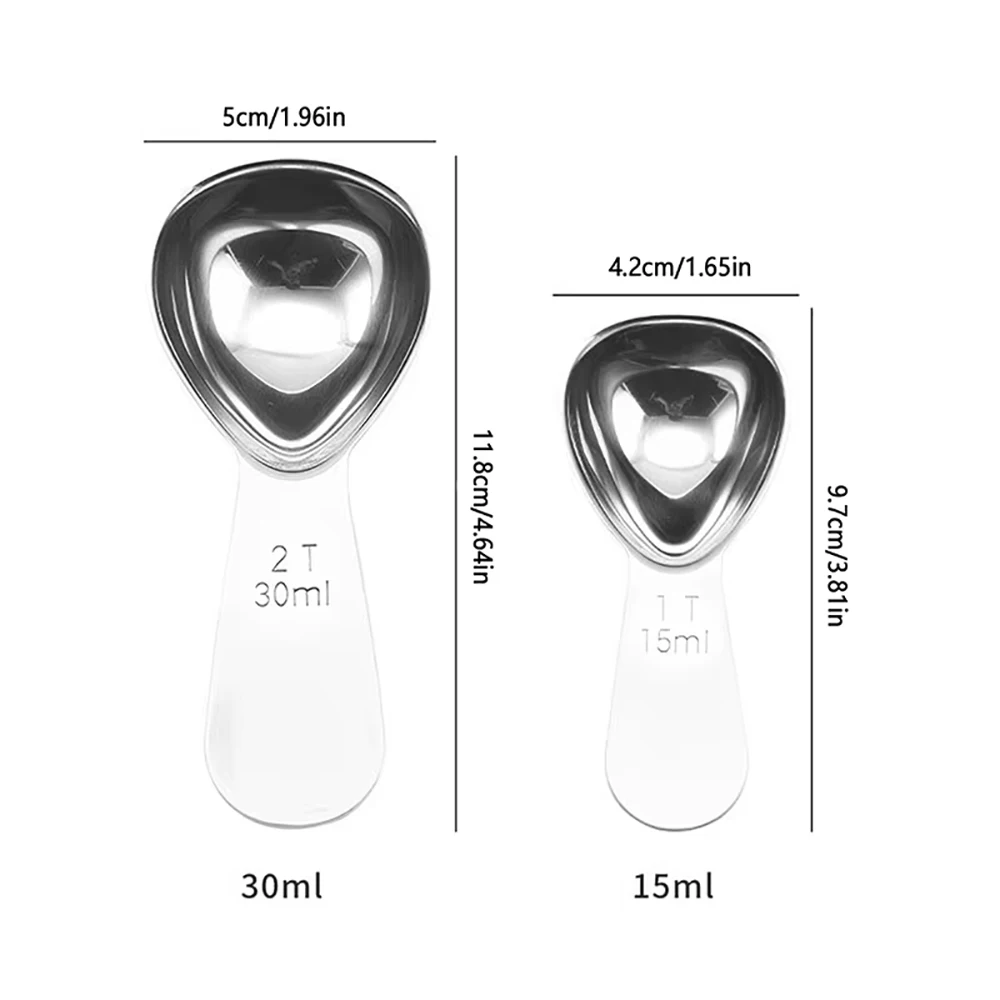 Shavcooo Stainless Steel 15ml 30ml Coffee Spoon Measuring Coffee Scoop Tablespoon Short Handle Tablespoon for Coffee Bean Sugar