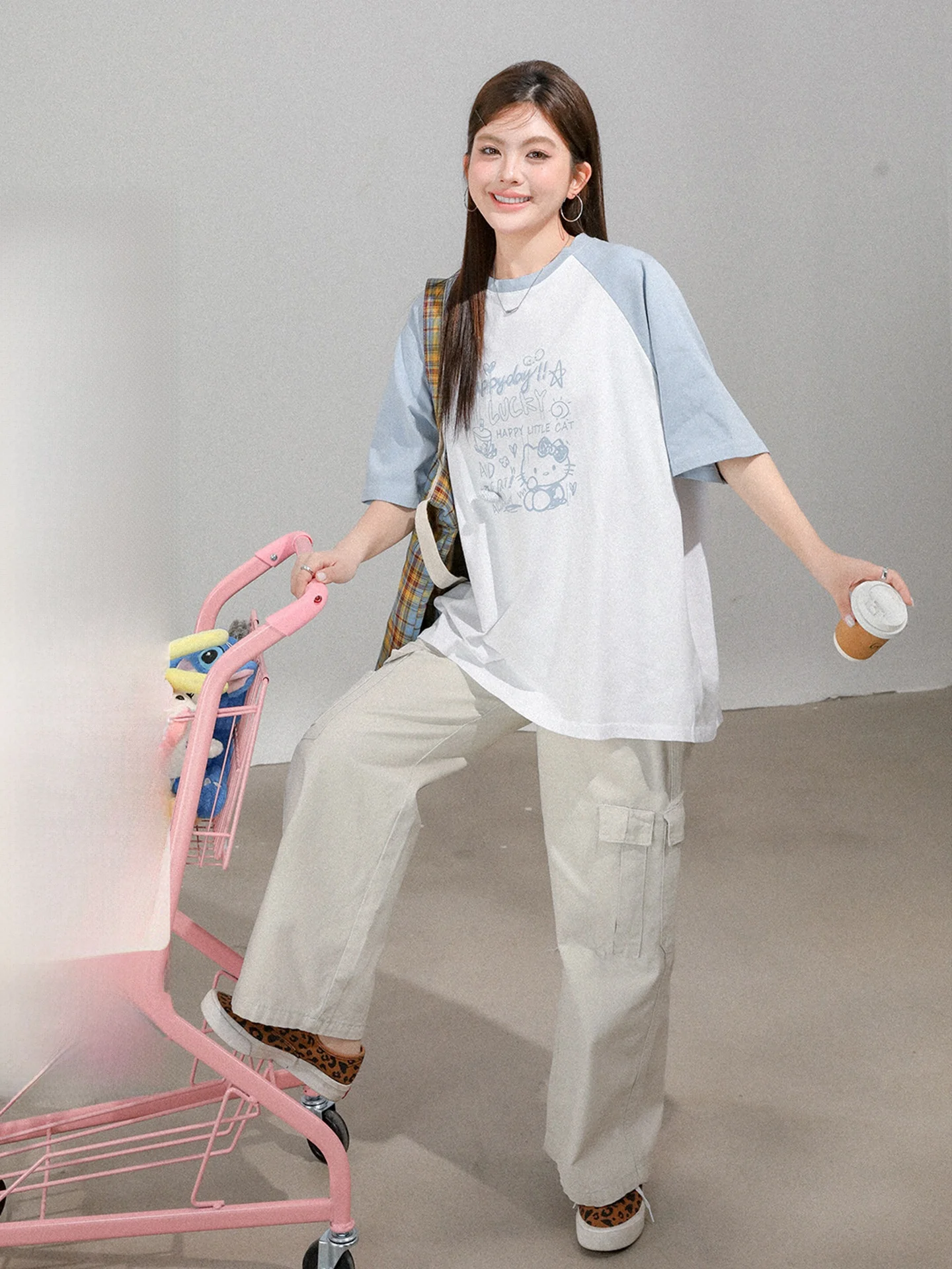 

Summer New Style Anti-Wrinkle Slimming Loose Fit Short Sleeve Fashionable T-Shirt for Women plus Size Korean Version Top