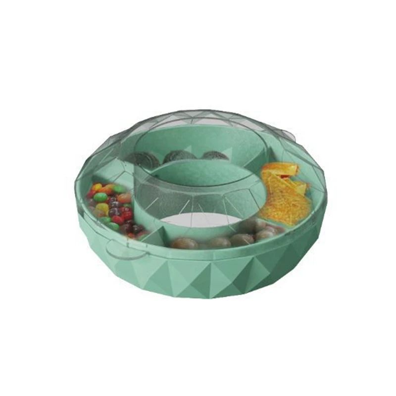 Snack Bowl Compartment Snack Bowl Special Plastic Fruit Plate For Stanley 40Oz Cup With Handle Reusable Snack Tray-Green