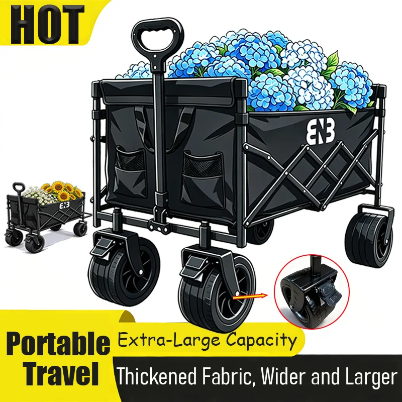 Heavy Duty Foldable Camping Gardening Cart With Wheels