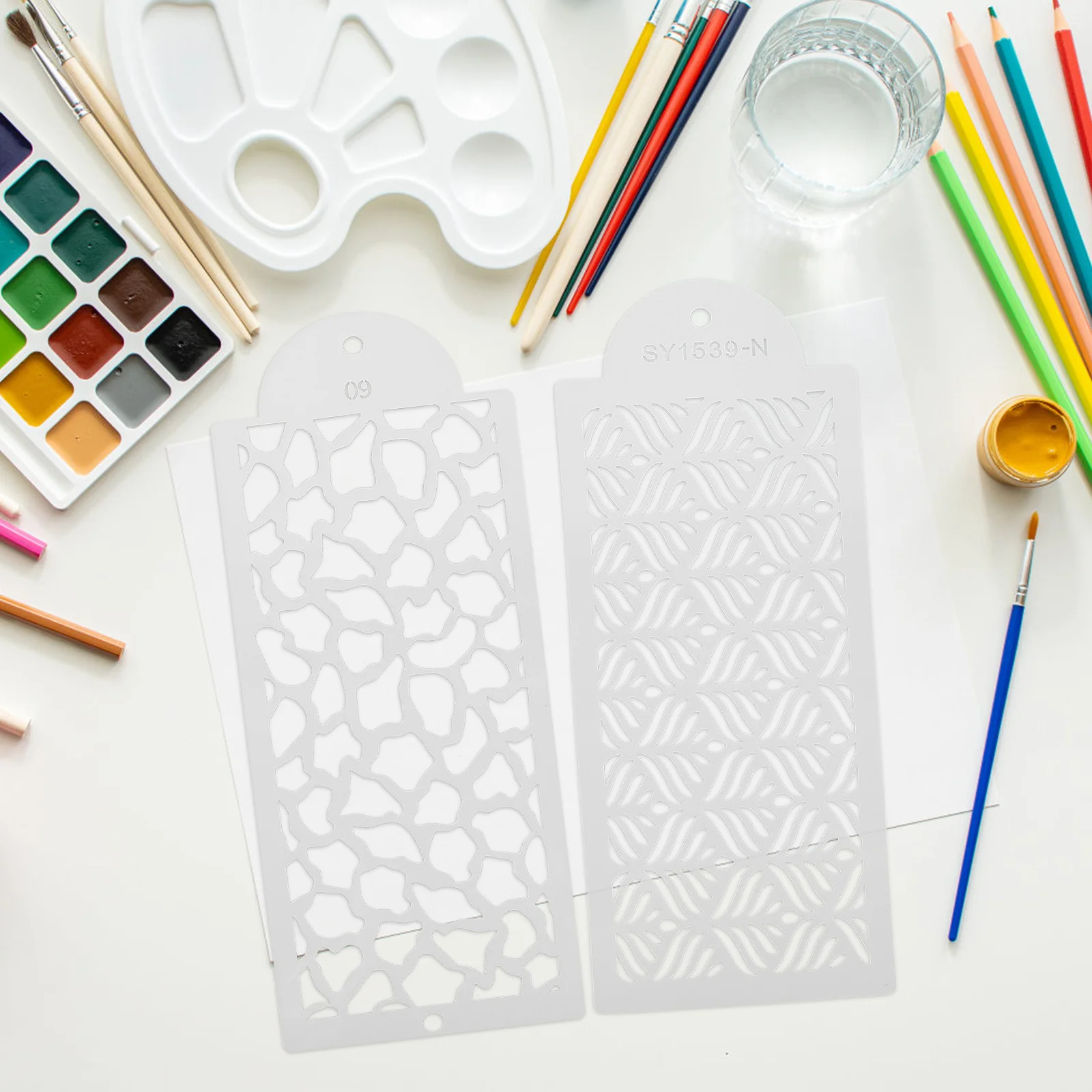 6 قطع من الإستنسل البلاستيكية للحرف اليدوية للرسم DIY إكسسوارات سجل القصاصات ومستلزمات الرسم الفنية #6