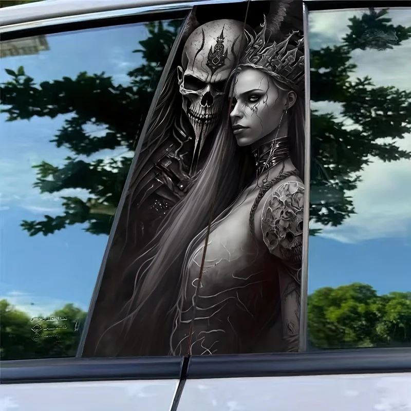 

1Pair Skull King Lover Car Stickers DIY Auto B Pillar Waterproof Decoration Self-Adhesive Scratch-Resistant Vinyl Decals