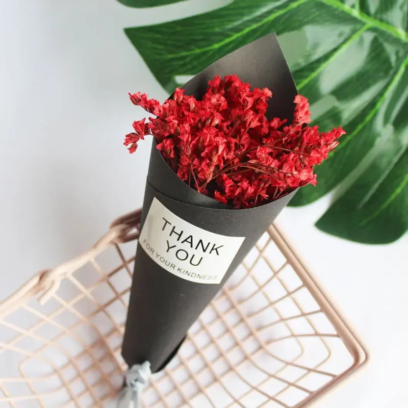 Mini Paper Dried Flowers DIY Craft Gift Box Packing Decor Wedding Flower Decoration Photo Prop Bouque Red Rose Artifical Flowers