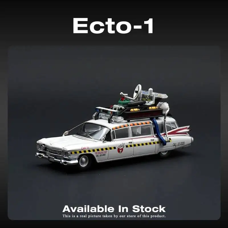 YS In Stock 1:64 Ghostbuster Miller Meteor 1959 Ecto-1A Diecast Car Model Collection Toys