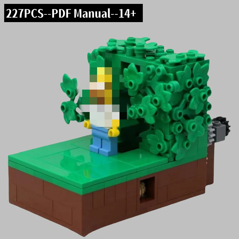 

227PCS MOC Building Blocks Homer Hiding in Shrubs Technology Bricks Birthday Christmas Holiday DIY Gifts Adult Toys