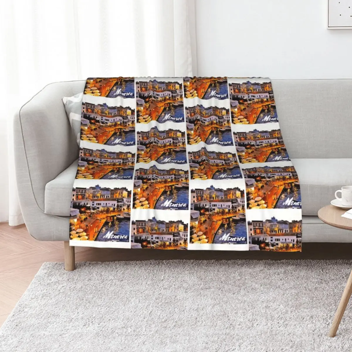 menorca spain art print Throw Blanket Thin Soft Blanket for Summer Night Sleeping