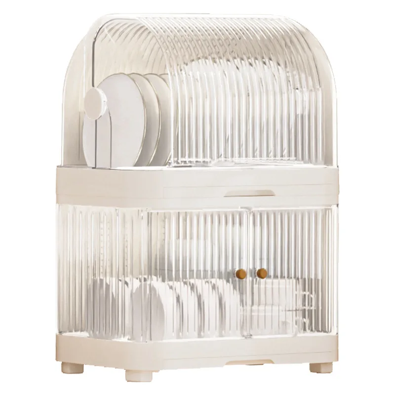 

Подставка для столовых приборов с открытыми секциями и откидной крышкой, дренажный лоток для хранения, пластиковый органайзер для кухонных принадлежностей под раковину