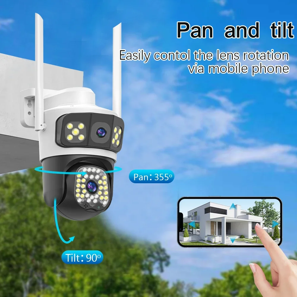 LLSEE V380 8MP 10x zoom, 4K monitor, dual lens, CCTV outdoor 4G SIM card camera, wireless WIFI waterproof 360 camera image 2