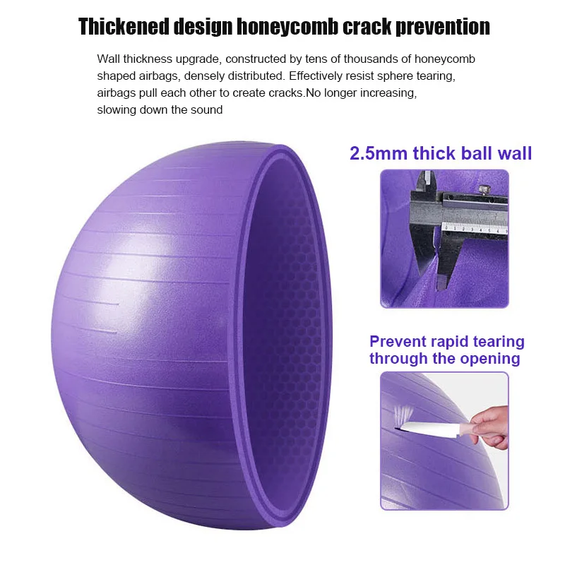 سميكة المضادة للانفجار كرة يوجا اللياقة البدنية الحمل التوازن التدريب عدم الانزلاق السلس ماتي النهاية البلاستيكية بيلاتيس ممارسة الكرة