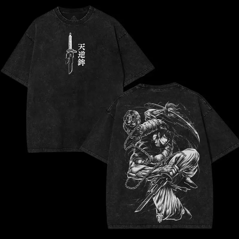 

Toji Fushiguro Anti Sorcerer slayer v2 JJk Jujutsu Kaisen Anime Manga 2 sided Washed T-shirt graphic tee Menswear Distressed Fes