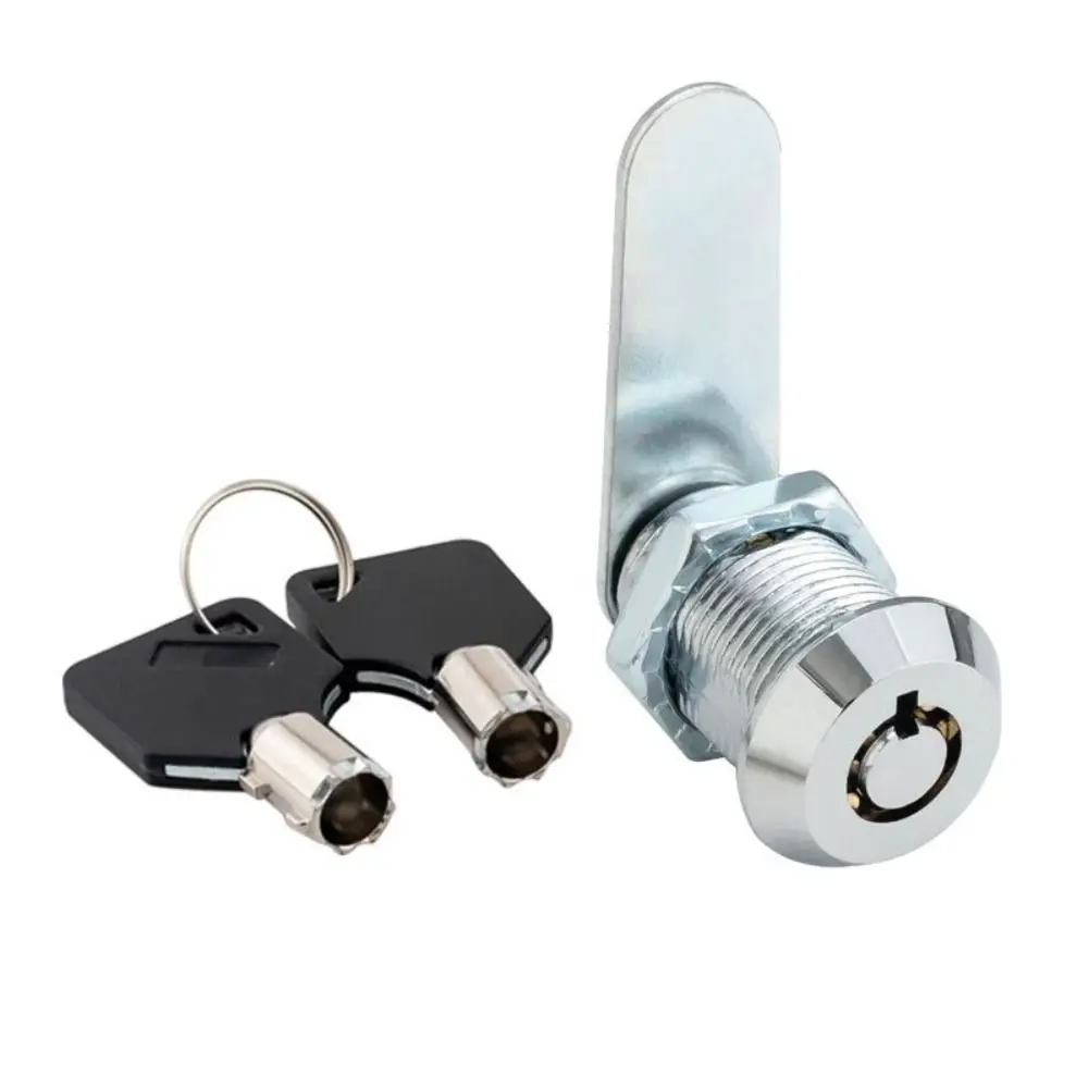 16-30mm Length Drawer Lock Locking Plate 2 Keys Included Cabinet Lock Mechanical Tongue Metal Body Mailbox Lock