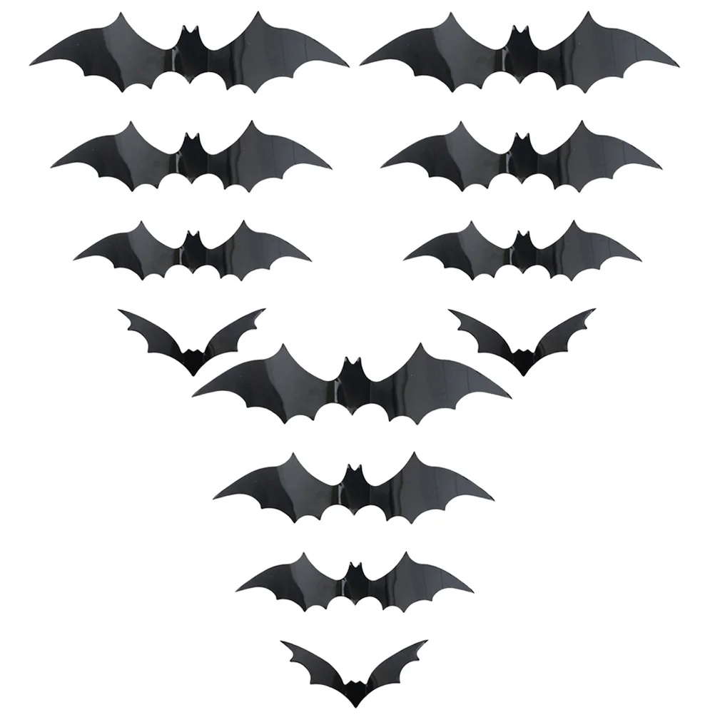 

3D Hollow Bat Wall Stickers Black Bat Sticker Room Decor Party Diy Decals Halloween Horror Bats Removable