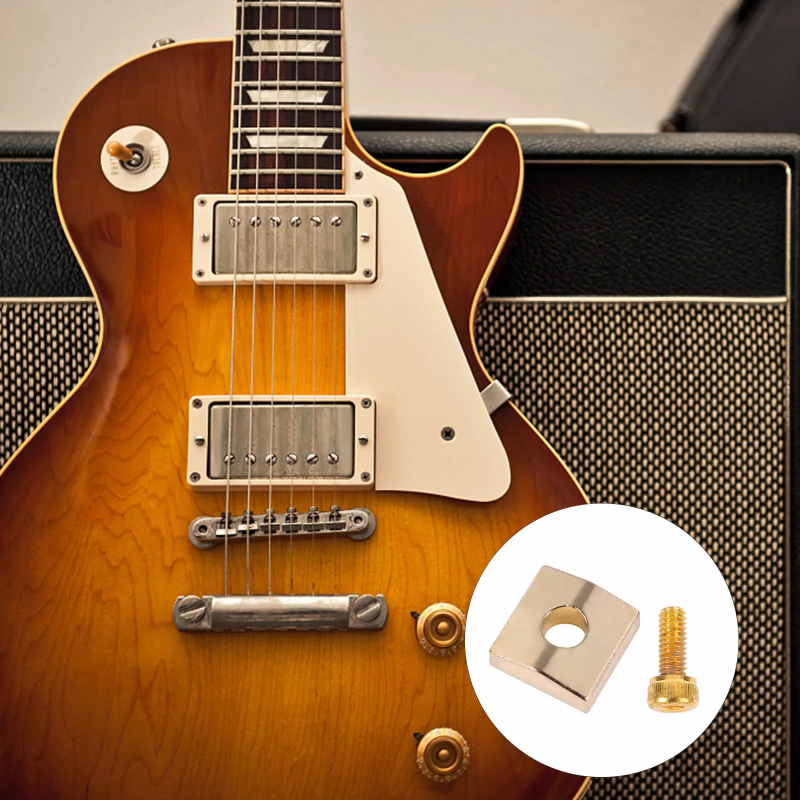 

2 Sets Electric Guitar String Lock Accessory Tremolo Bridge Parts Double Shake Locking Nut Blocks Iron and Zinc Alloy