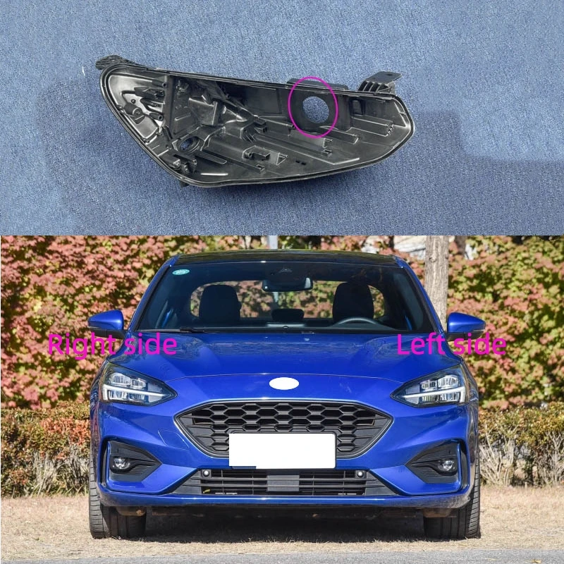 

For Ford Focus 2019 2020 2021 Headlamp Base Replacement Headlight Rear Shell Headlight House Black Rear Shell
