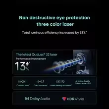 JMGO N5 Pro Max 4K Triple Laser Projector 3600 CVIA 4300 ISO Lumens 11000:1 Contrast MT9681 Chip Full Optical Zoom Lens Shift