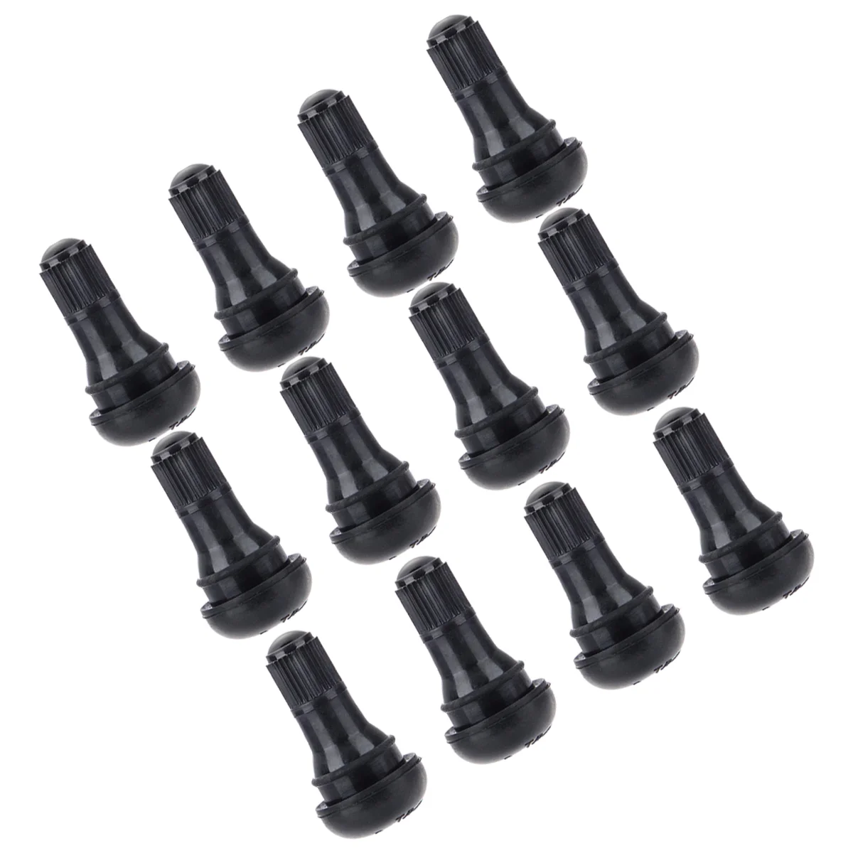 12 Pcs Valve Stem Tires Tyre Stems Rubber Snap-in Rod Vacuum 330X150X150CM Black