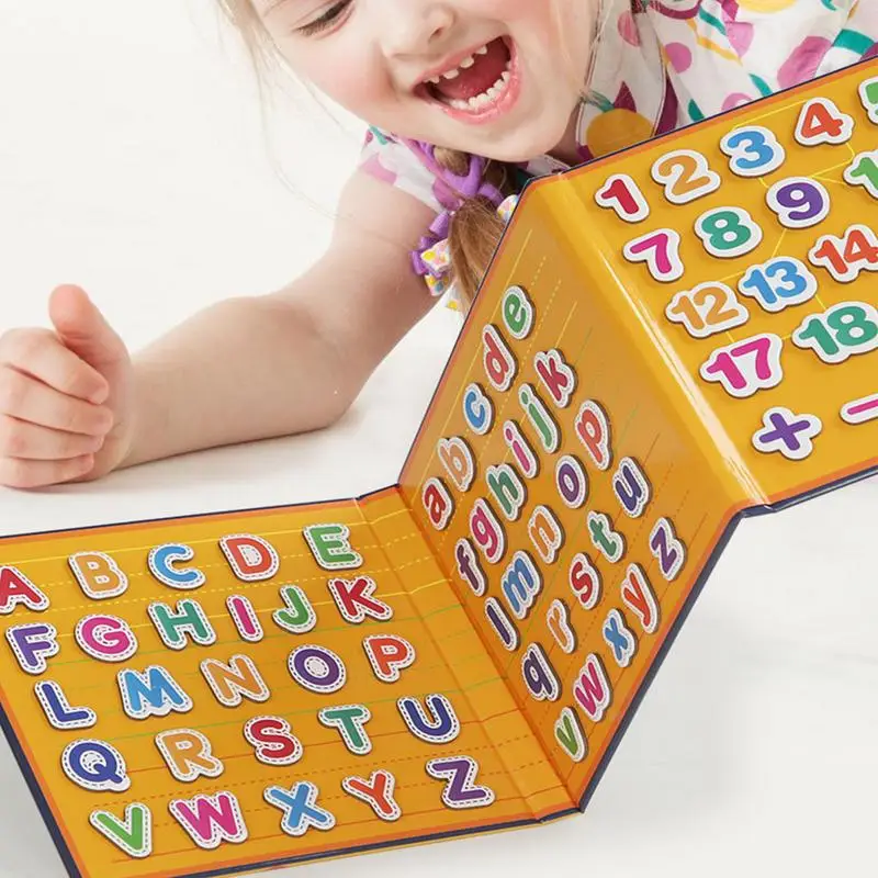 Magnetic Number Book Magnetic Play Sticker Preschool Learning Board Educational Learning Tool Colorful Alphabet Letters