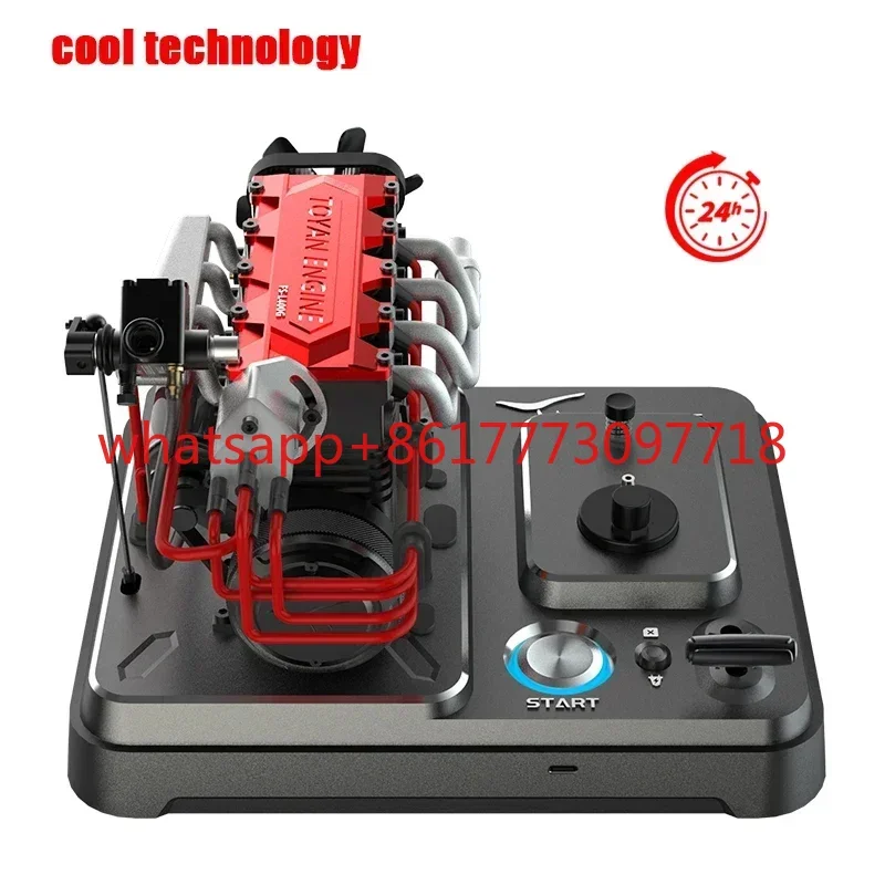 TOYAN L400 in-line Four-cylinder Methanol Engine High-performance Model Toy with One-button Start Metal Base and Starter Kit