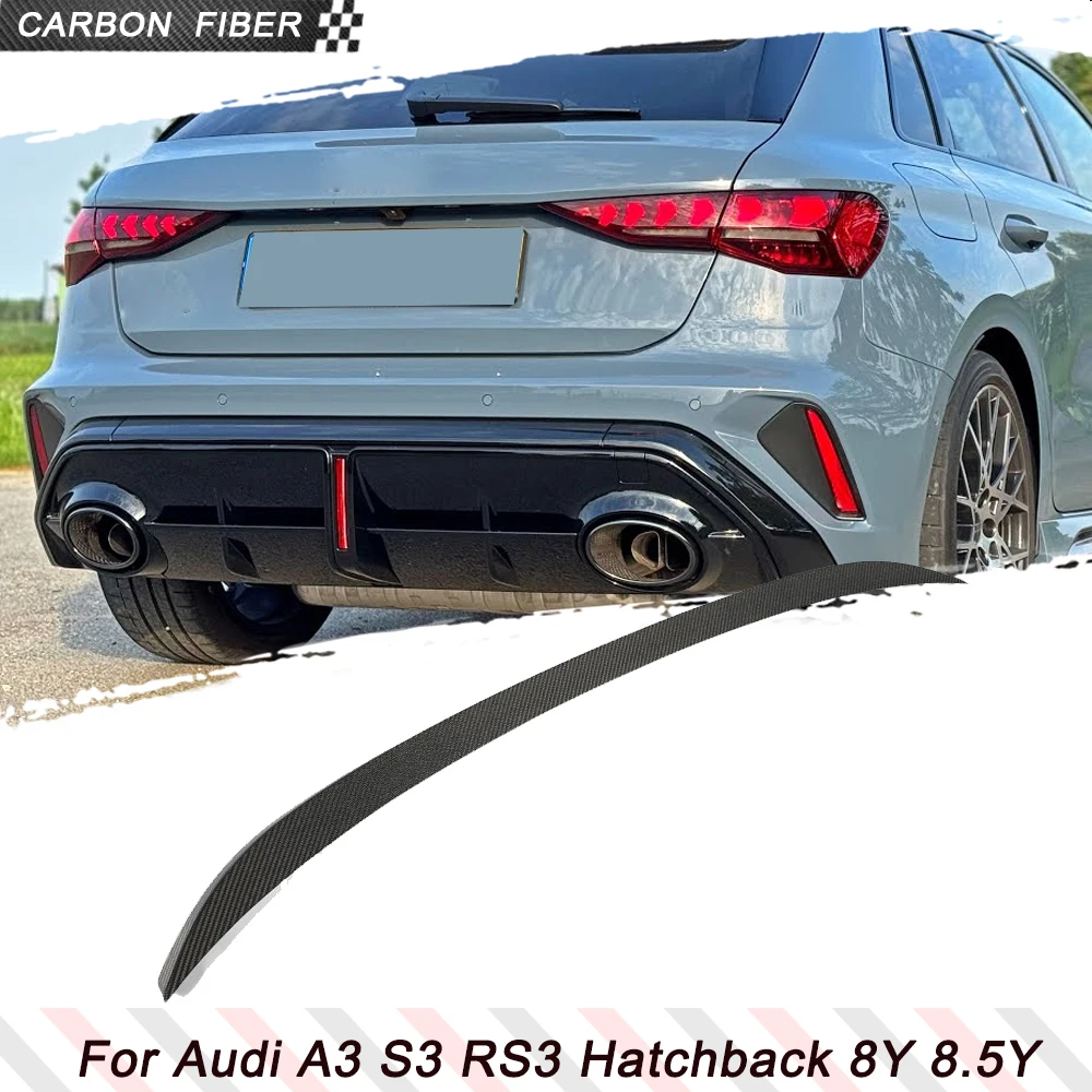 

Carbon Fiber Car Rear Trunk Middle Racing Spoiler For Audi A3 S3 RS3 Hatchback 8Y 8.5Y 2021-2026 Auto Trunk Spoiler Lip Body Kit
