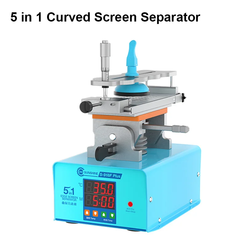 

SUNSHINE S-918F Plus 5 in 1 Edge Screen Separator for Mobile Phone Maintenance Universal Glue Remover Frame Separation Machine