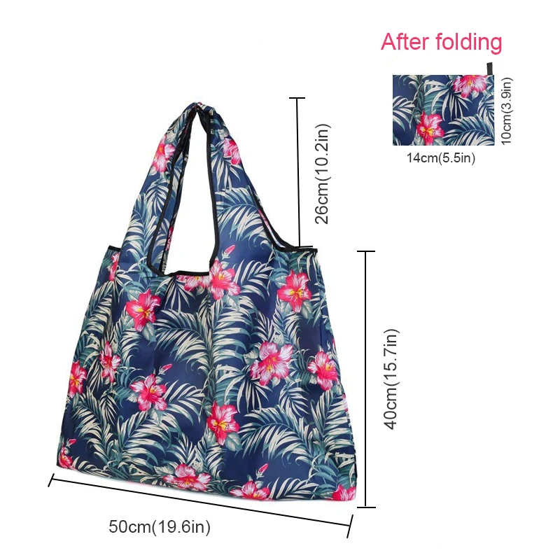 Eco-Friendly Foldable Large Shopping Bag Washable Reusable Easy to Carry Capacity Handbags Grocery Bag Tear-Proof Nylon Bag