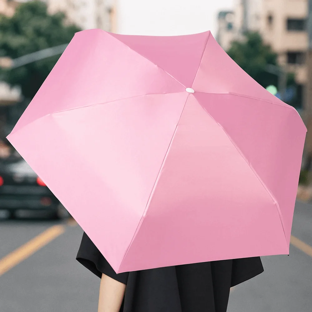 

Anti UV Mini Compact Pocket Umbrella Windproof Portable Rain Umbrella Lightweight Five-Folding Parasol Travel