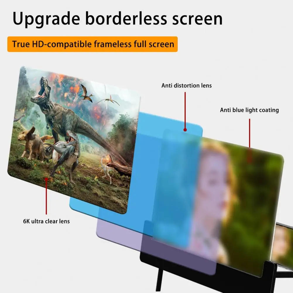 7 Zoll Handy Bildschirm Lupe Falten HD Video Verstärker Stand Films piel Vergrößerung Telefon halter Lupe Telefon