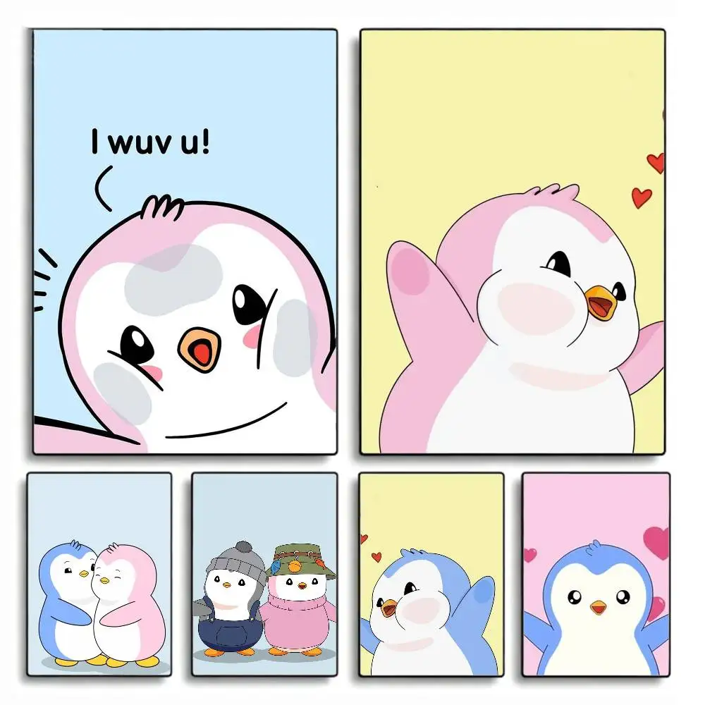 P-Pudgy Penguin CUTE Poster HD Self Adhesive Waterproof Wall Art Ideal for Home Office Dorm Gift