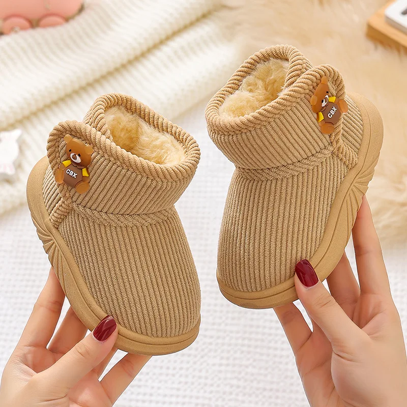 

2025 Winter New Children Cotton Shoe Anti Slip Boy Shoes Versatile Breath Girl Shoes Casual Ankle Boot Soft Sole Light Snow Boot