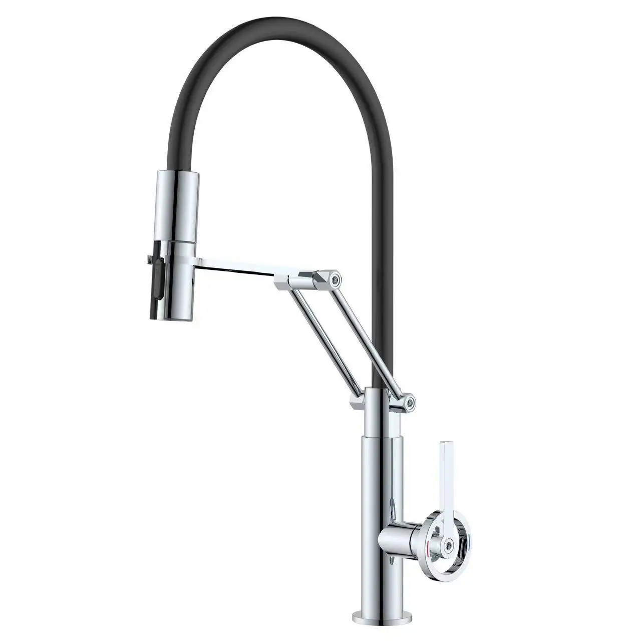 Multifunctional Stainless Steel Kitchen Faucet Flexible Mechanical Arm Pull-Down Spray Splash-Proof Design Hot/Cold
