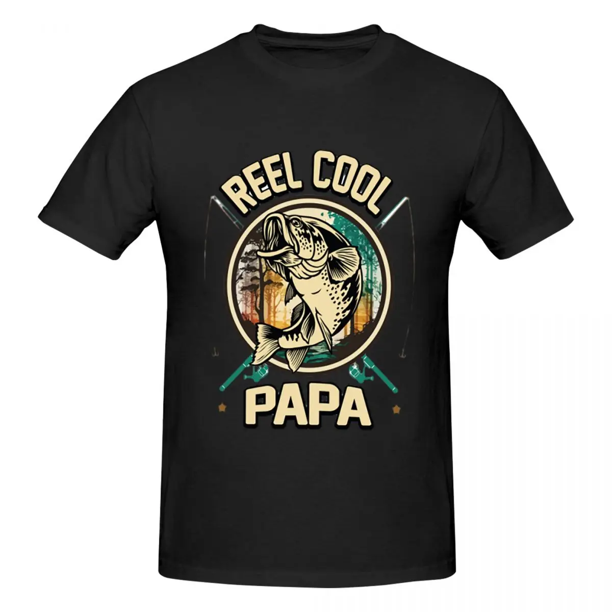 Reel Cool Papa Fishing Gift Men T-Shirt Fashion Plus Size T Shirts Men's O-Neck Cotton Tees Short Summer Male