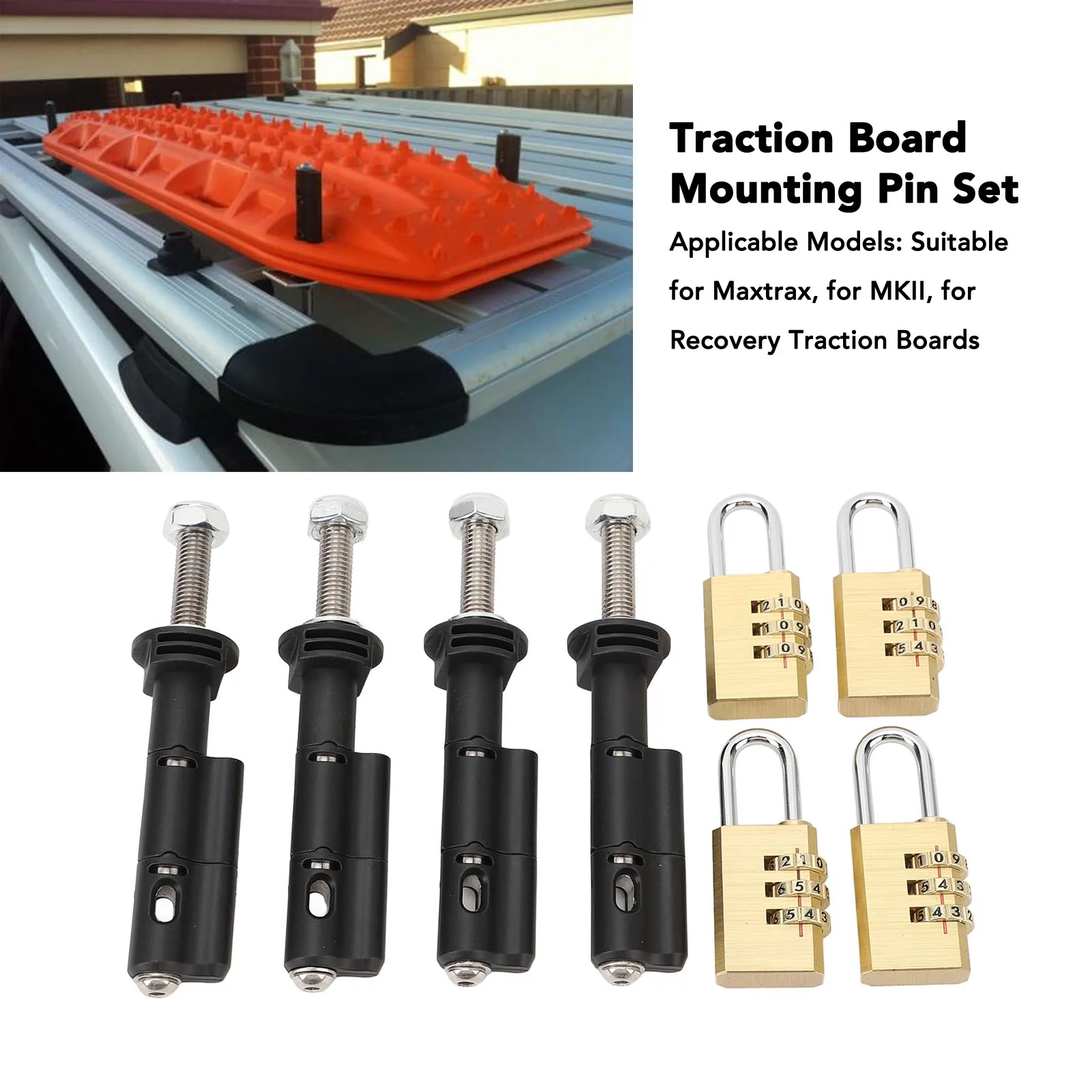 Traction Board Mounting Pin Set Easy Installation Reliable Safety Mounting Pin for Maxtrax MKII Recovery Traction Boards