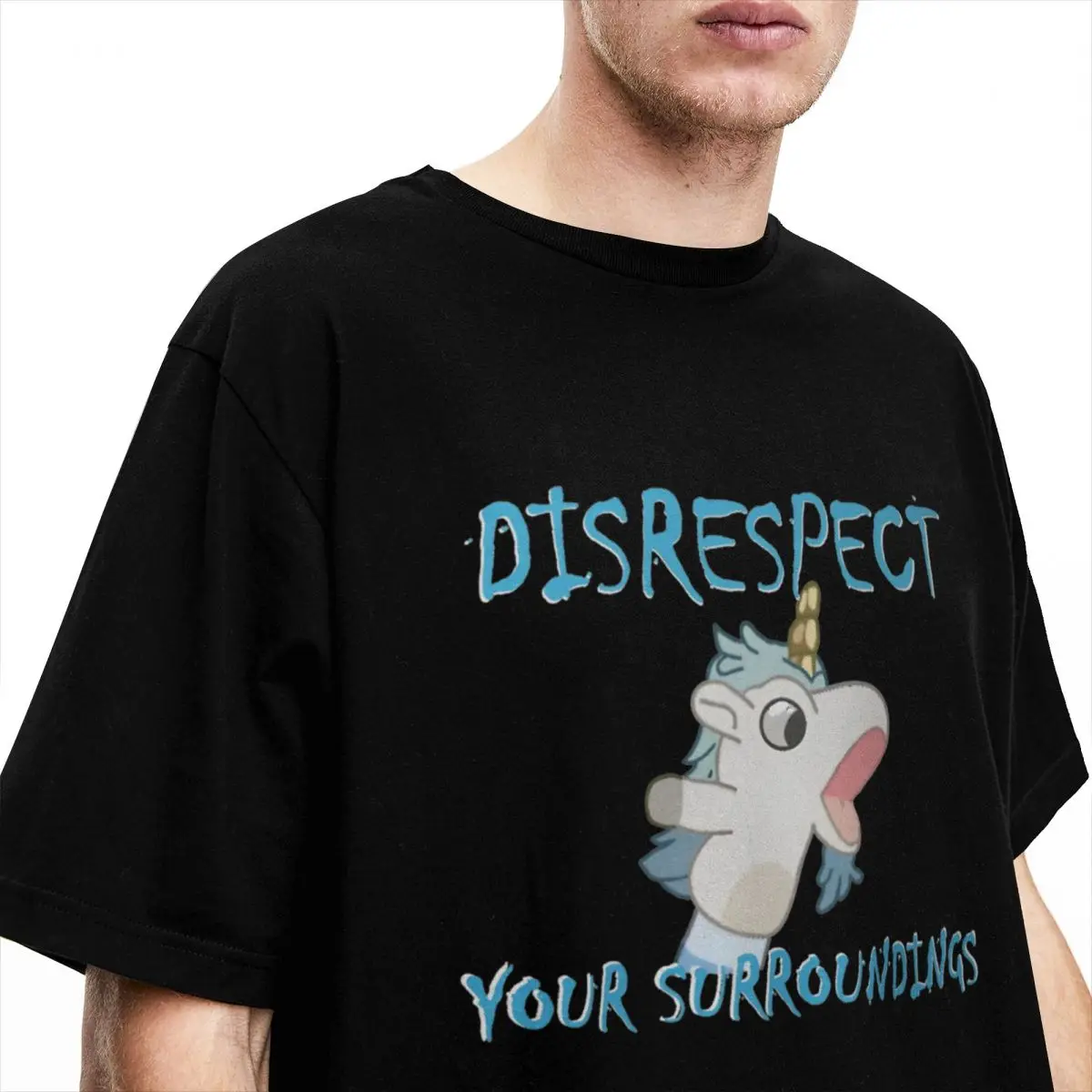 Funny Blueys Unicorse Disrespect Your Surroundings T Shirt T-Shirts Short Sleeve Tops 100 Cotton O-Neck Oversize Clothing
