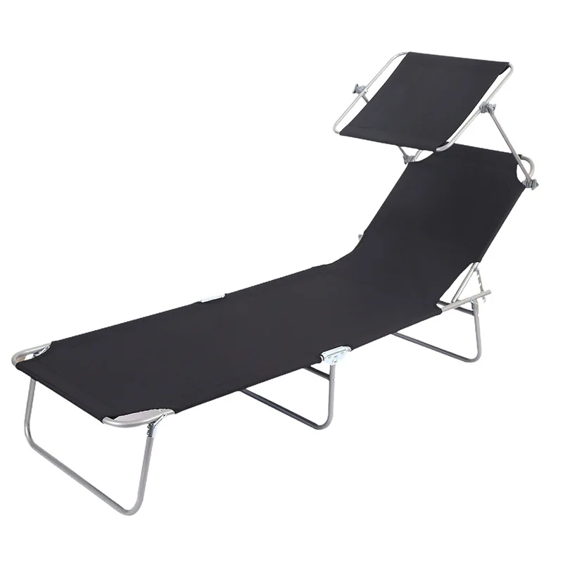 #Outdoor with sun visor portable folding bed camping single bed camp portable lunch break Oxford cloth folding