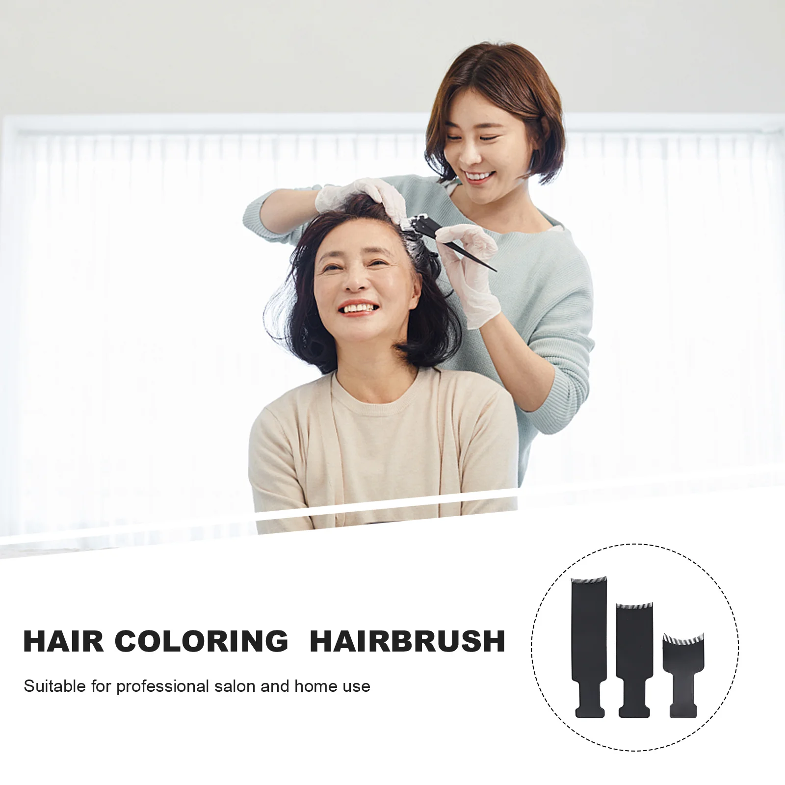 

OSALADI 3Pcs Hair Coloring Tools Highlighting Board with Teeth Comb Dye Brush for Styling and Tinting