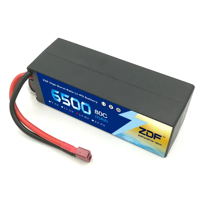 ZDF Lipo 4S 14.8V Lipo Battery 6500mAh 80C 160C Hard Case TRX  Discharger Rate For RC Car Helicopter Boat