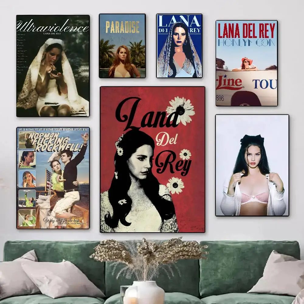 1 قطعة المغني لانا ديل ري ملصق جدار ديكور فني للمنزل غرفة ديكور اللوحة الرقمية غرفة المعيشة مطعم المطبخ الفن #1