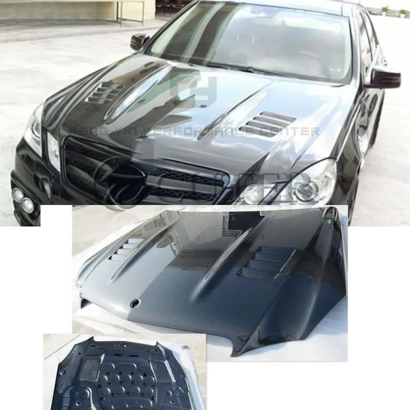 

W212 Carbon Fiber Front Engine Hood Car Engine Bonnet for W212 E350 E300 Lorinser Style Car Body Kit 10-13