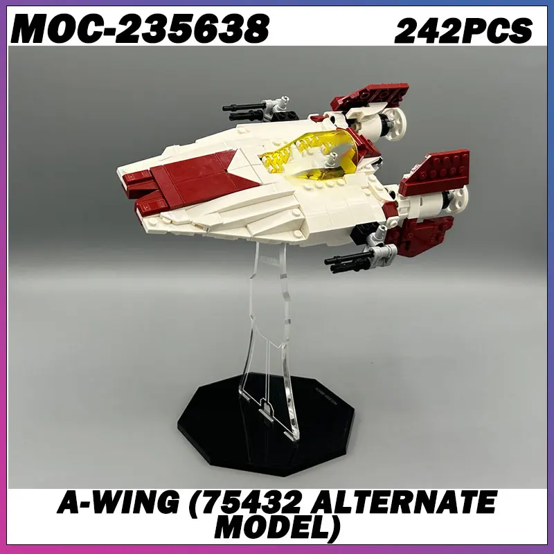 

Строительный блок MOC, серия «Космические войны», белый космический корабль, креативная модель кирпича, образовательная игрушка, подарки на день рождения для взрослых, MOC-235638 242 шт.