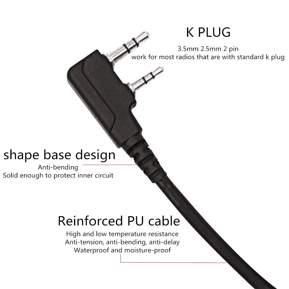 EARMOR Tactical PTT Tactical Headset Button activated push-to-talk PTT adapter M51 and AUX radio interface KENWOOD - Image 6