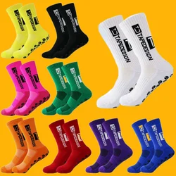 4 Pairs Anti Slip High Quality Men Football Socks With Mid Calf Anti Slip Football Sports Bike Sports Men's Casual Socks