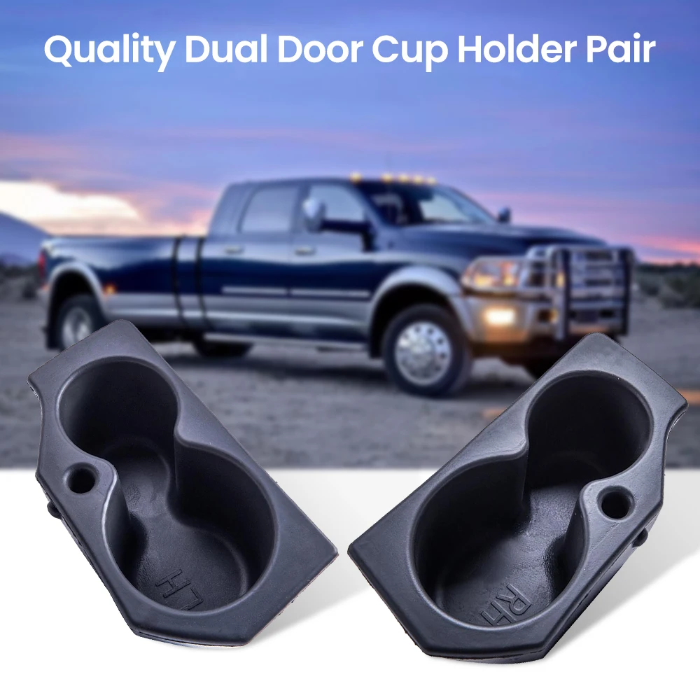 2pcs Driver Passenger Side Black Center Console Cup Holder Replacement  For Dodge for Ram 1500 2500 3500  LH RH