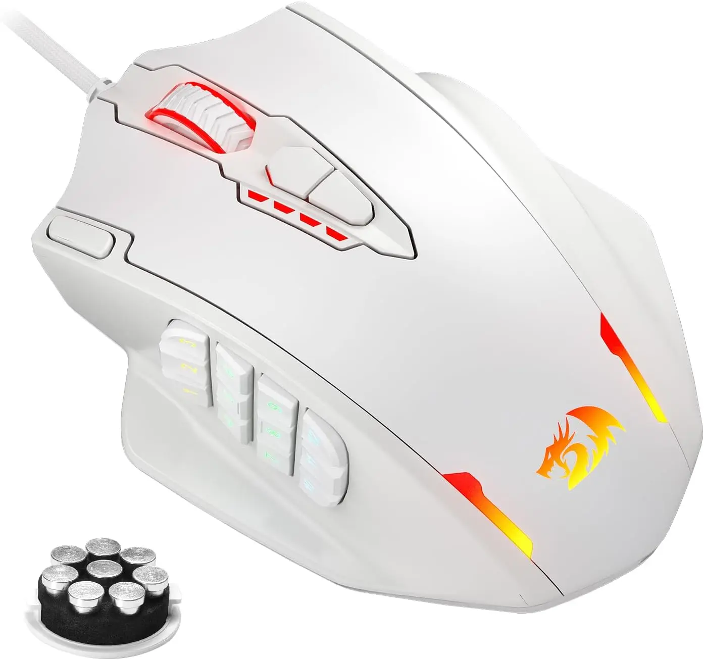 Redragon M908 RGB-achtergrondverlichting LED USB-gamingmuis met kabel 18 programmeerbare muisknoppen 12400 DPI