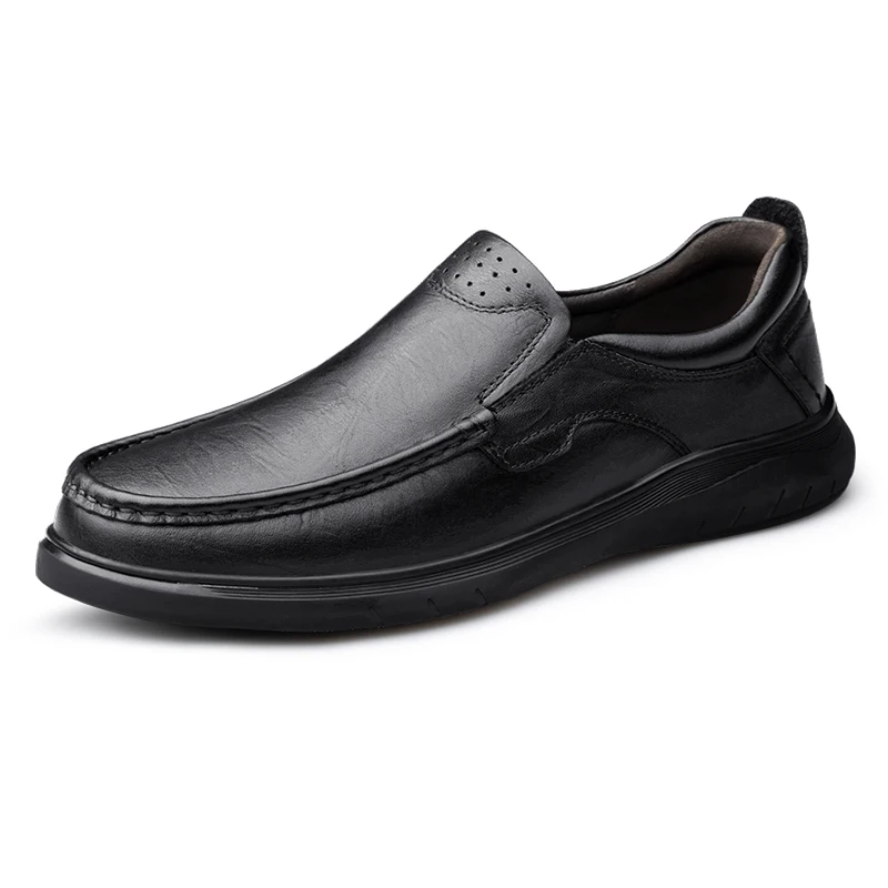 

Men's Loafers Uniform Dress Oxford Shoes Formal Loafer Flats Cow Genuine Leather Low-top Slip On Cotton Warm Winter Round-toe